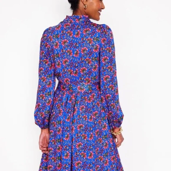 Boden Willow Frill Short Shirt Dress Sz 6P Garden Party Boho Casual Flower NWOT - Picture 4 of 11